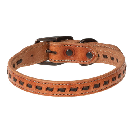 Buckstitch Dog Collar, 1", Russet