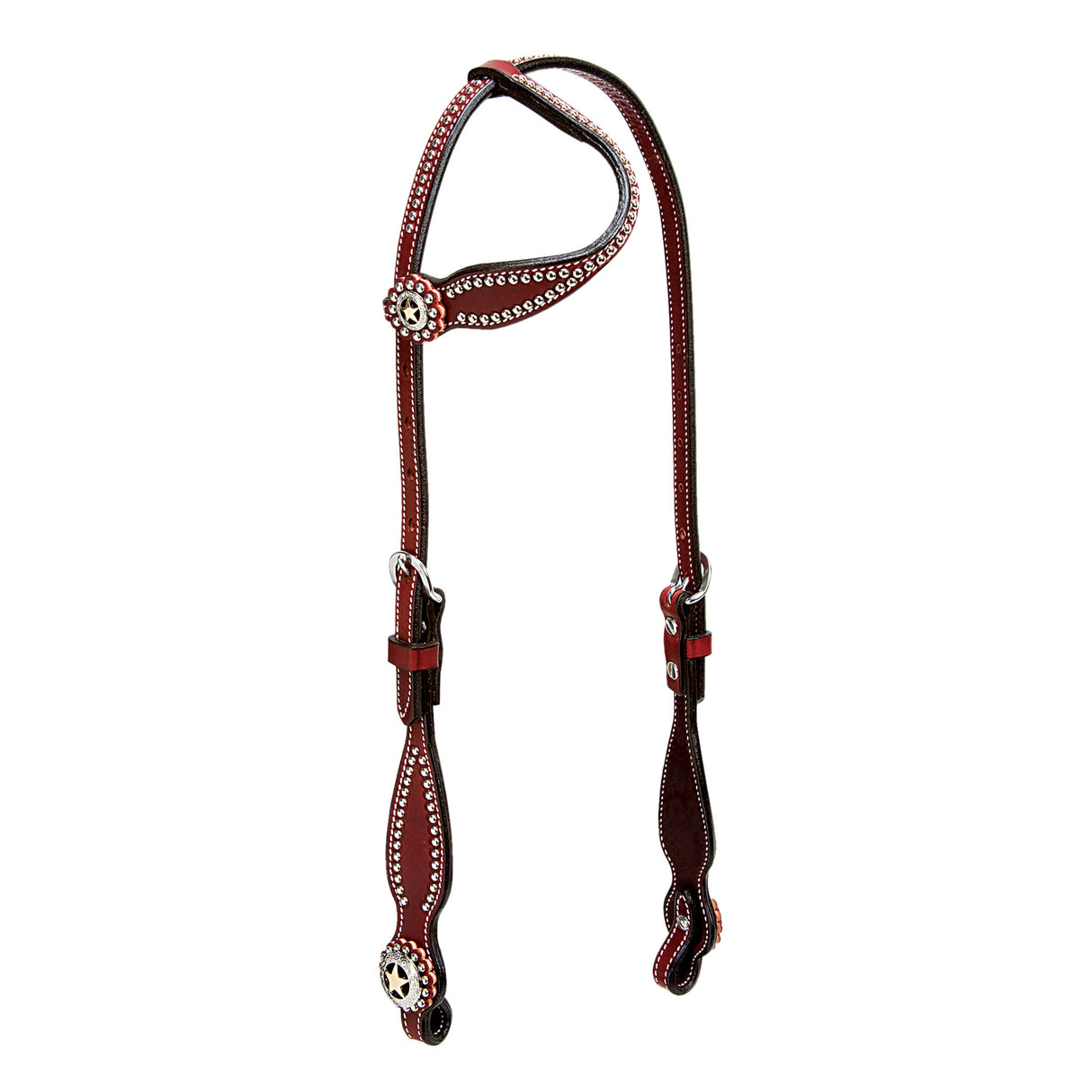 Texas Star Chestnut Sliding Ear Headstall