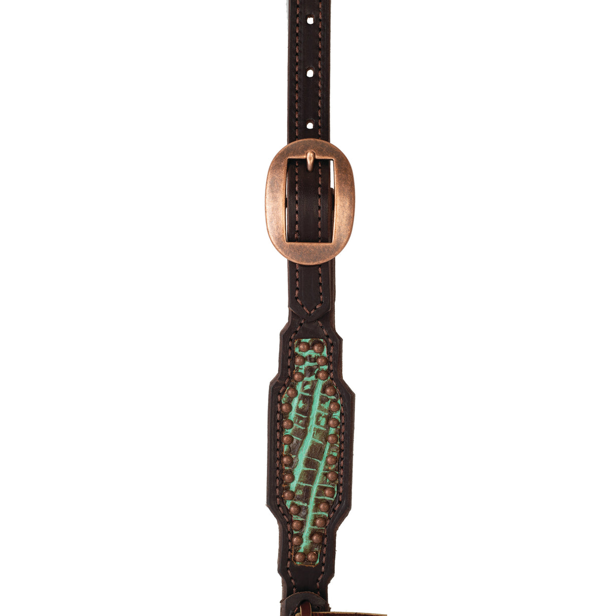 Turquoise Croc Headstall