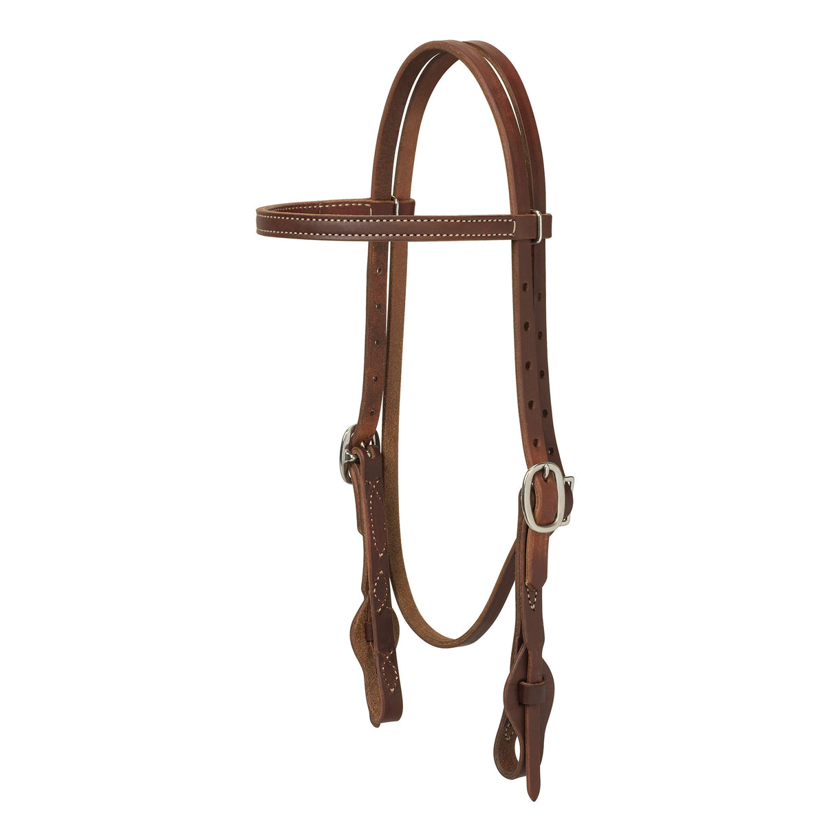 Working Tack Quick Change Single-Ply Headstall, Leather Tab Ends