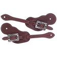 Buckaroo Oiled Canyonn Rose Harness Leather Spur Straps, Buffed Brown Scalloped Buckle