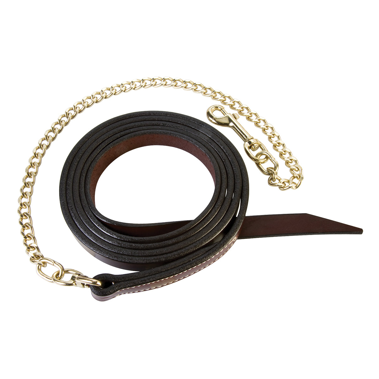 1" Single-Ply Horse Lead, with 24" Brass Plated Chain