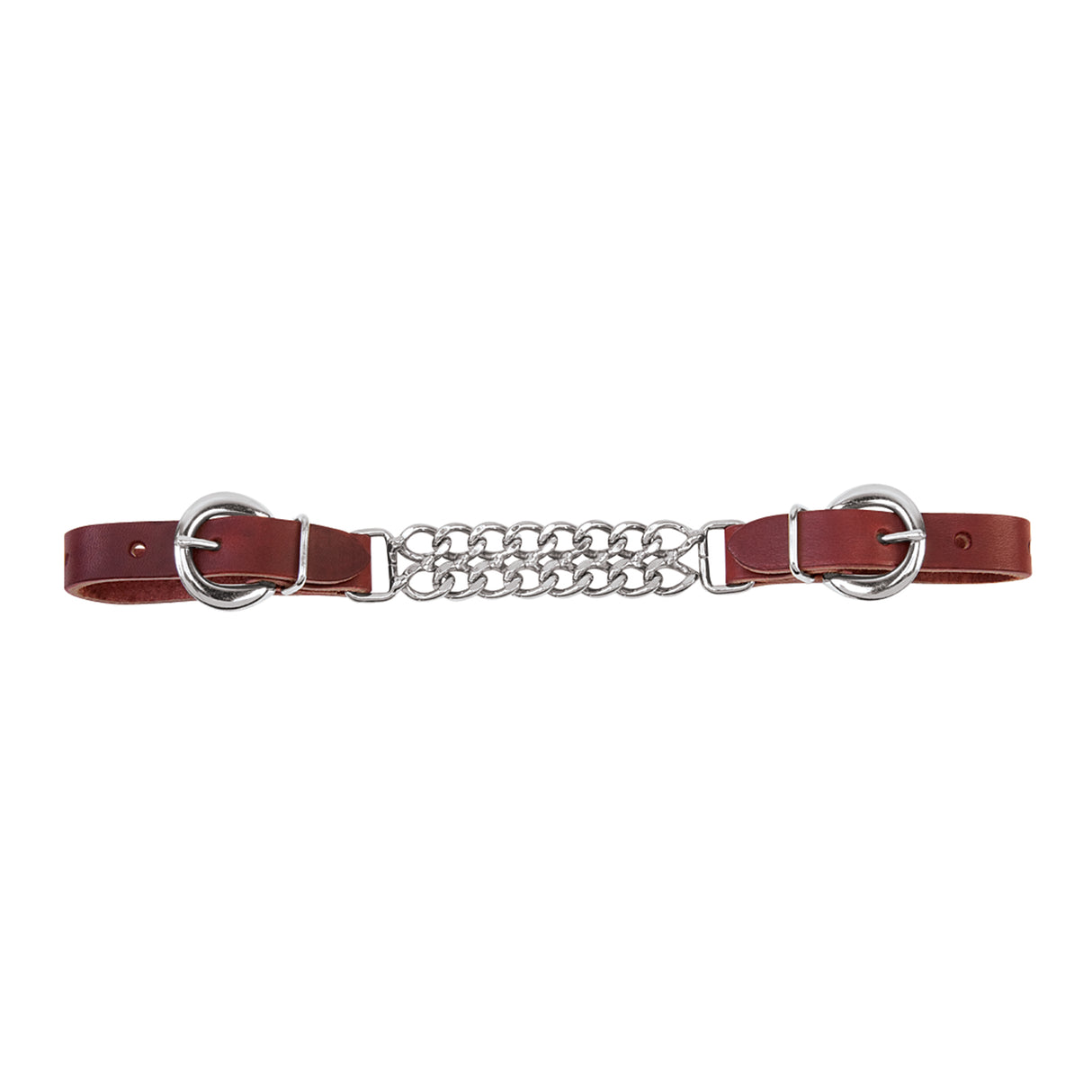 Latigo Leather 4-1/4" Double Flat Link Chain Curb Strap