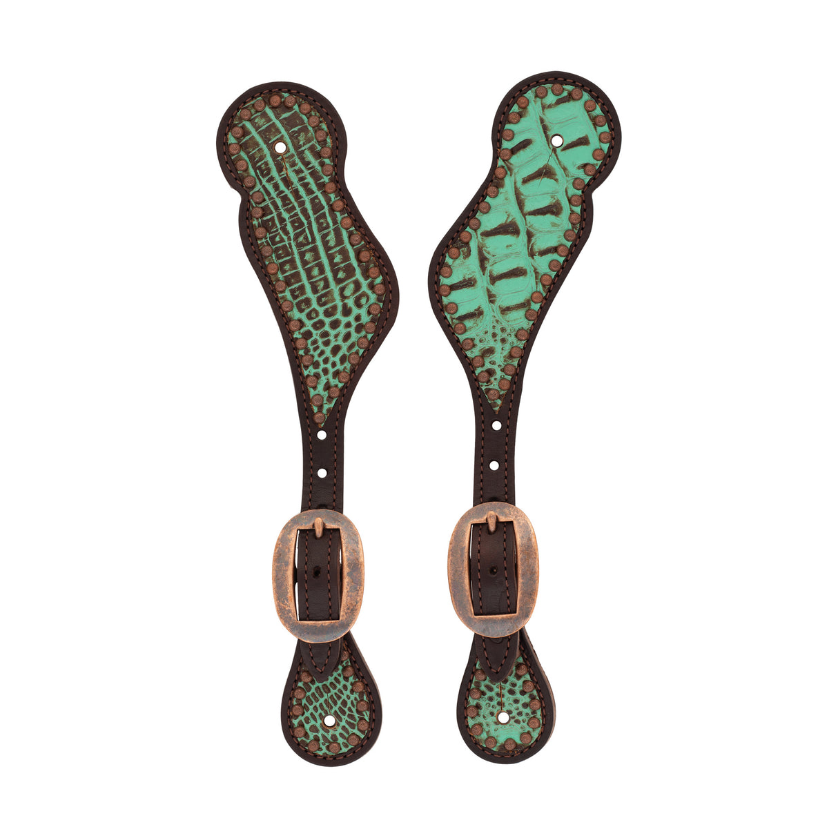 Turquoise Croc Regular Spur Straps