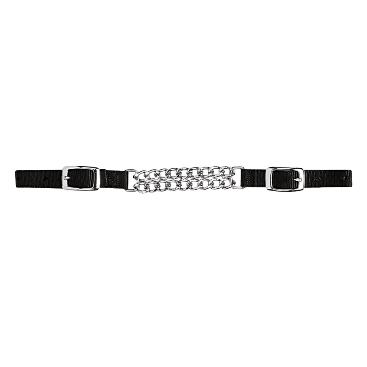 Nylon Curb Strap with 4-1/4" Double Flat Link Chain