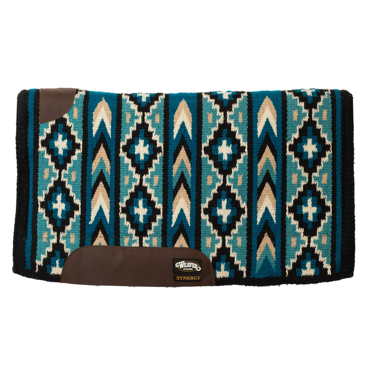 Synergy Blanket-Top Wool Felt Saddle Pad in Brown, Turquoise, Black, Purple Southwestern Patterns