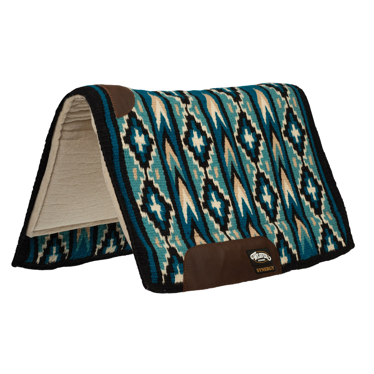 Synergy Blanket-Top Wool Felt Saddle Pad in Brown, Turquoise, Black, Purple Southwestern Patterns