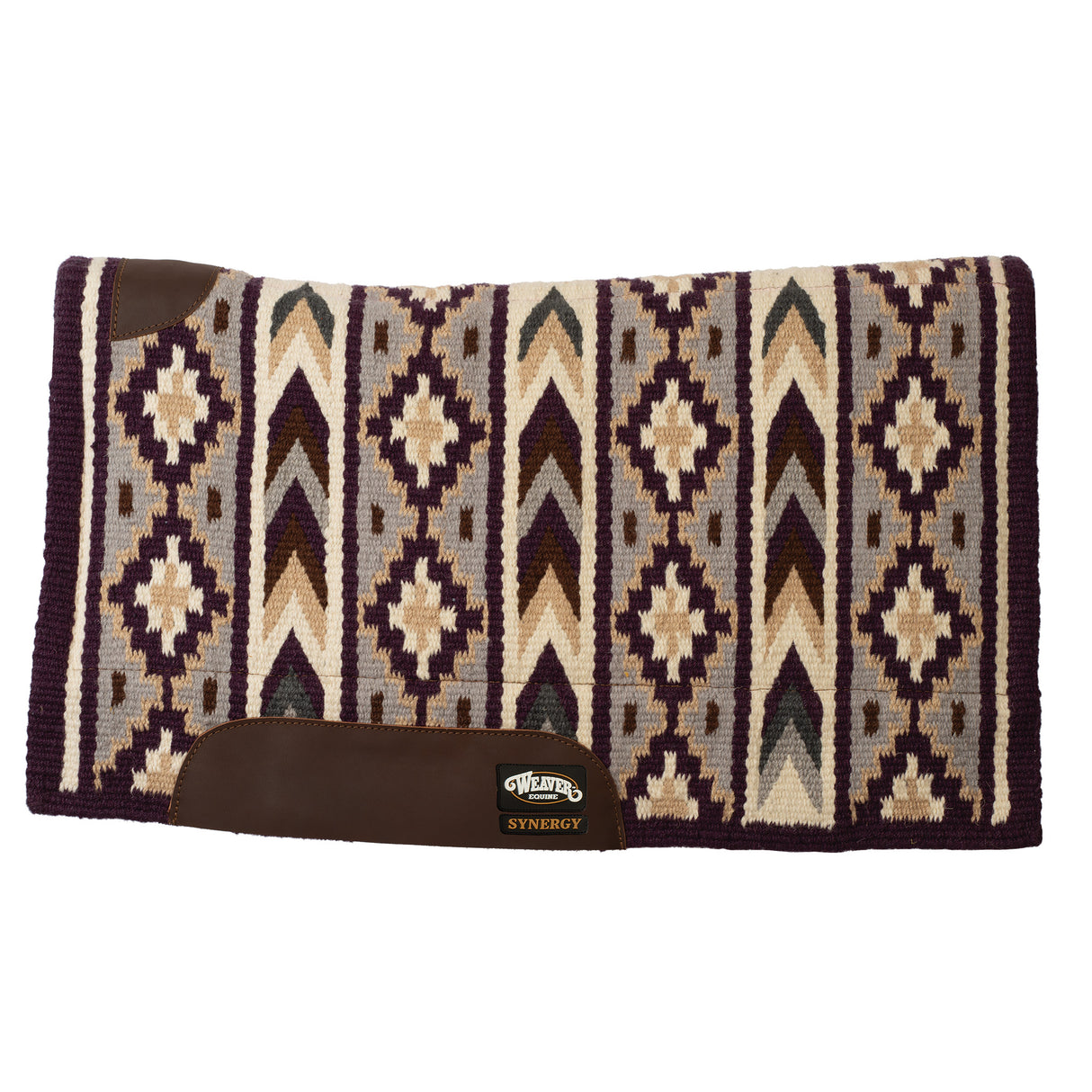 Synergy Blanket-Top Wool Felt Saddle Pad in Brown, Turquoise, Black, Purple Southwestern Patterns