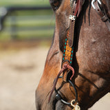 Turquoise Cross Floral Buckstitch 5/8" Headstall