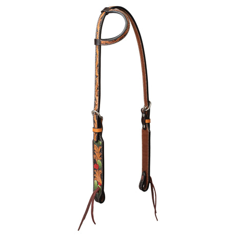Turquoise Cross Cactus Tooled Headstall
