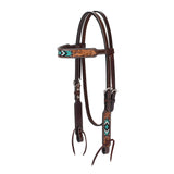 Turquoise Cross Turquoise Beaded 5/8" Browband Headstall