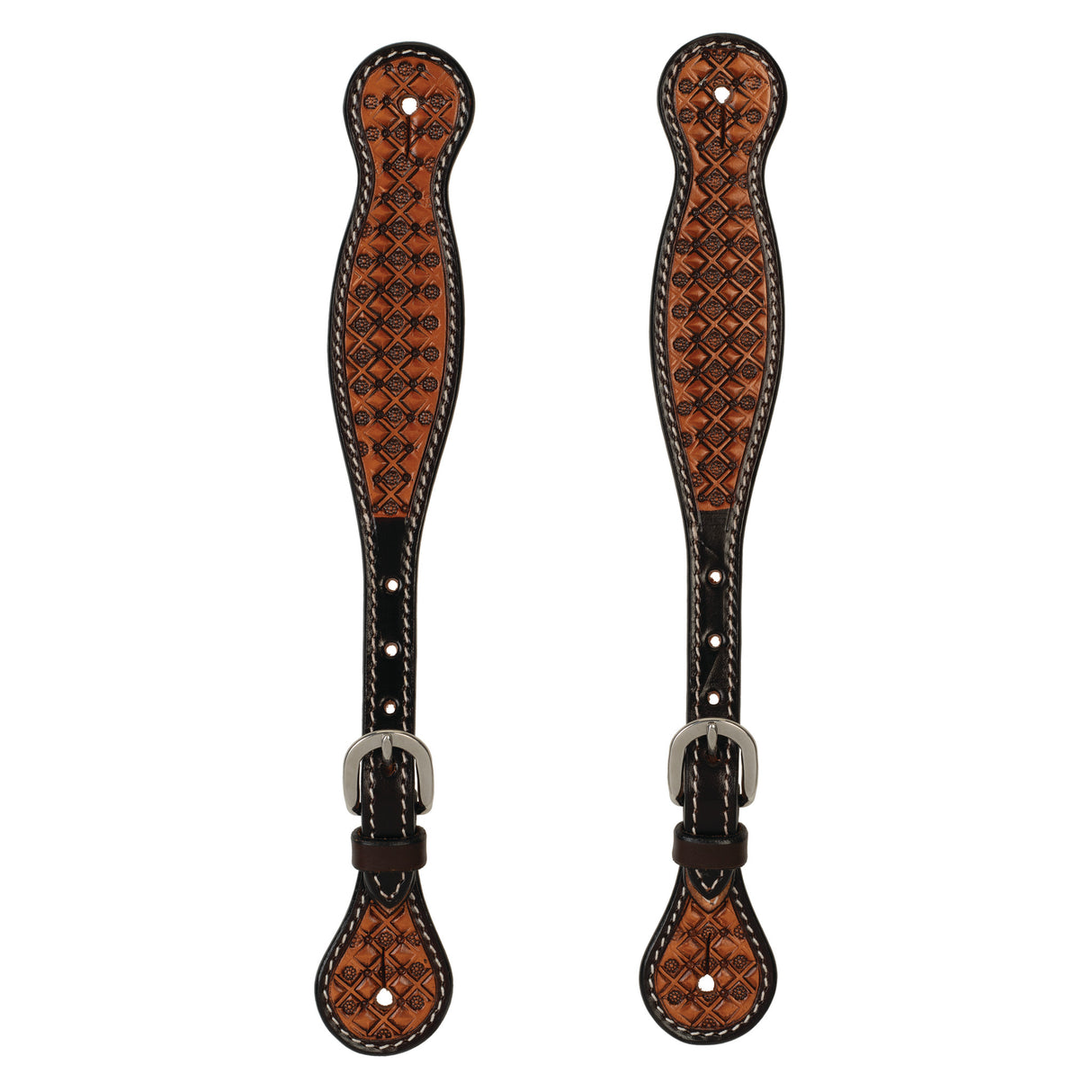 Floret Tooled Spur Straps