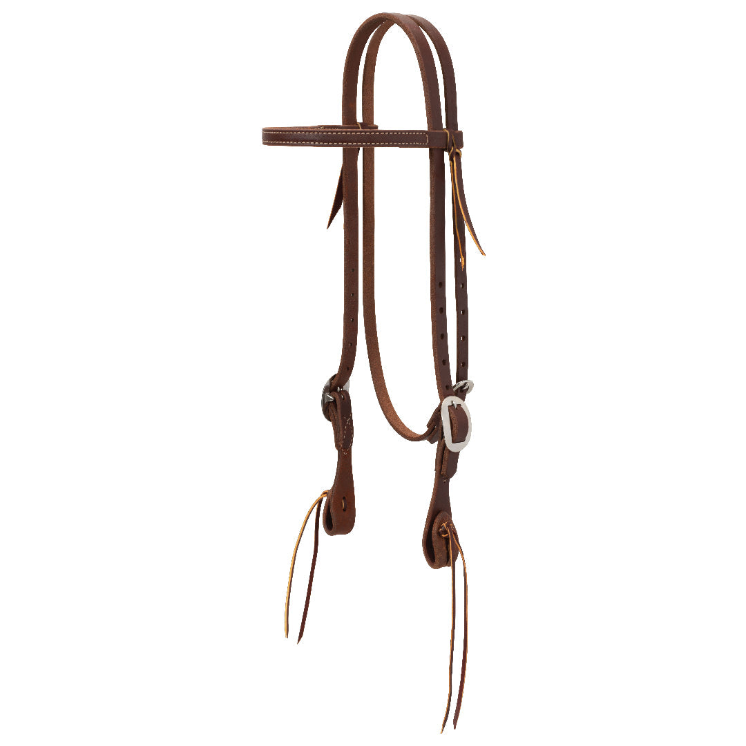 Working Tack Single-Ply Headstall with Pineapple Knot Ends