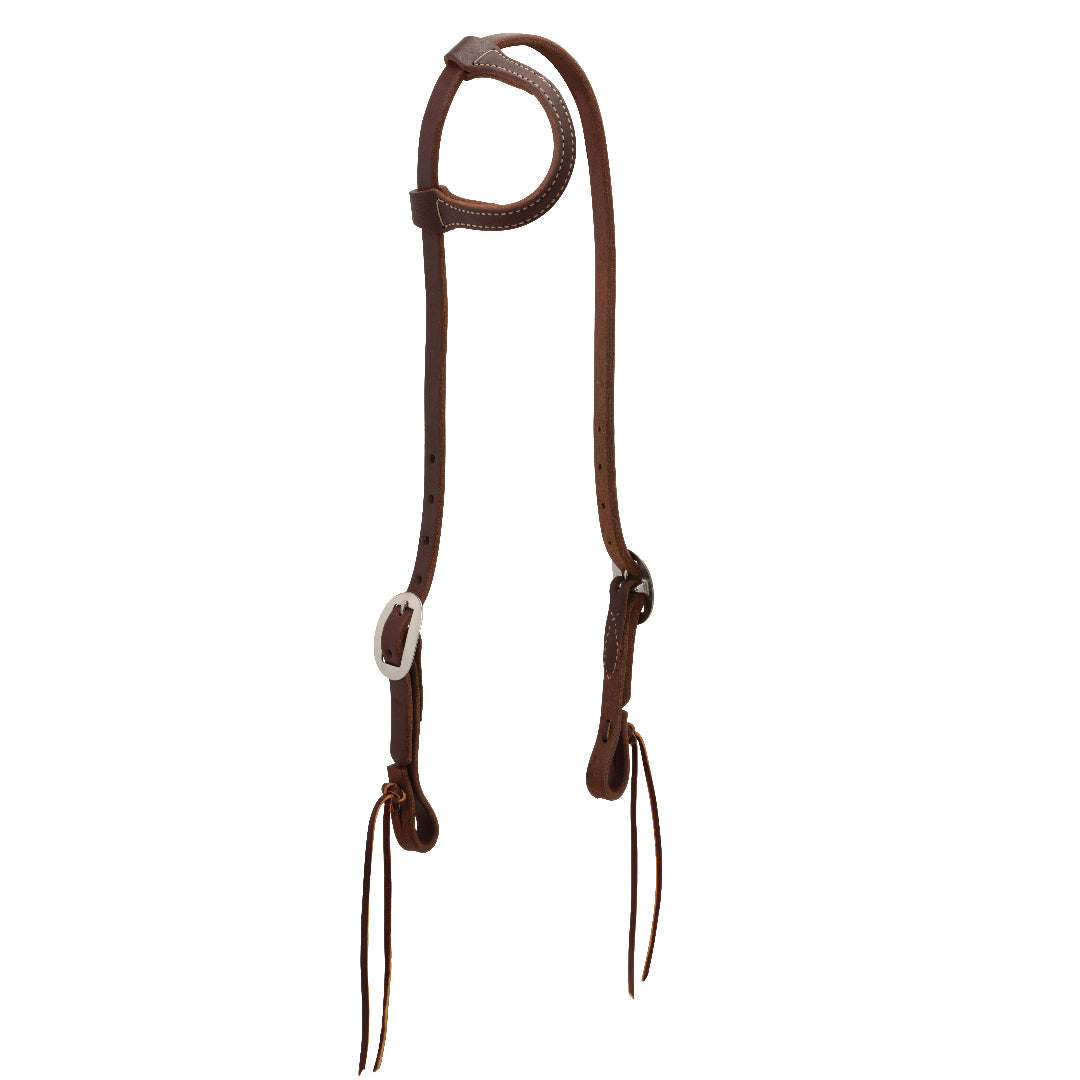 Working Tack Single-Ply Headstall with Pineapple Knot Ends