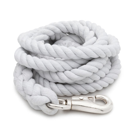 White Cotton Lead Rope with Nickel Plated Bull Snap