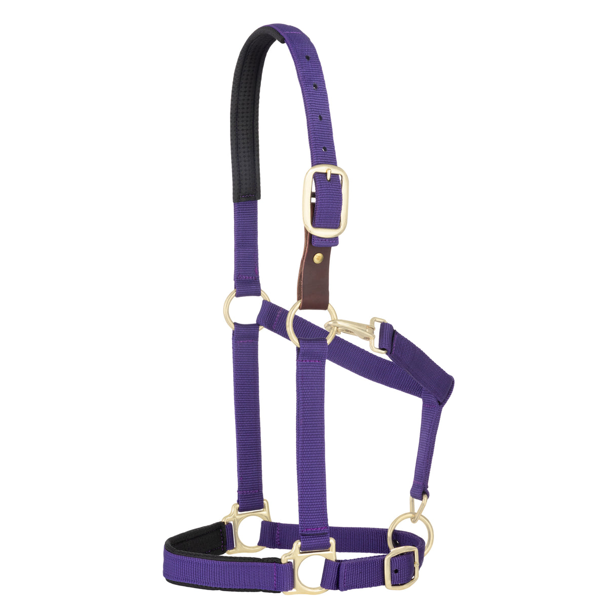 Padded Breakaway Adjustable Chin and Throat Snap Halter, Solid Colors