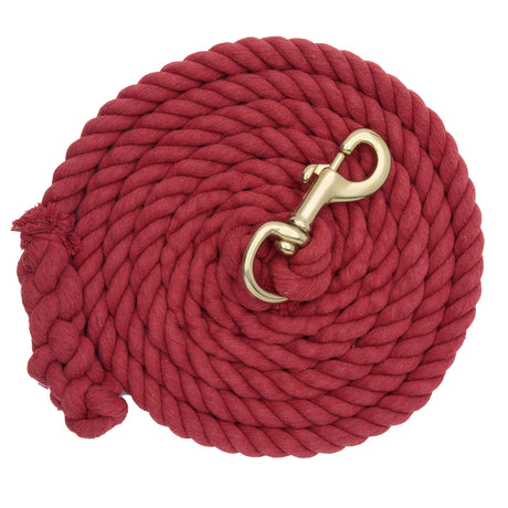 Cotton Lead Rope with Brass Plated 225 Snap, 5/8" x 10'