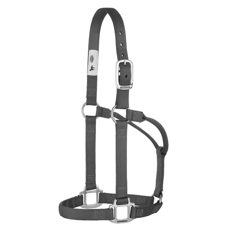 Original Non-Adjustable Nylon Halter, Chrome Plated Hardware, Average