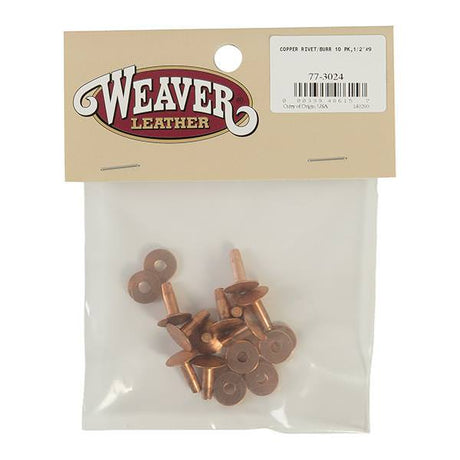 Copper Rivets and Burrs (#9), 1/2"