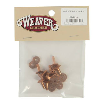 Weaver Leather #9 Solid Copper Rivets with Burrs