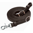 Black Leather Roper Rein, 5/8" x 7