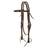 Turquoise Cross Skirting Leather Browband Headstall, Dark Oiled