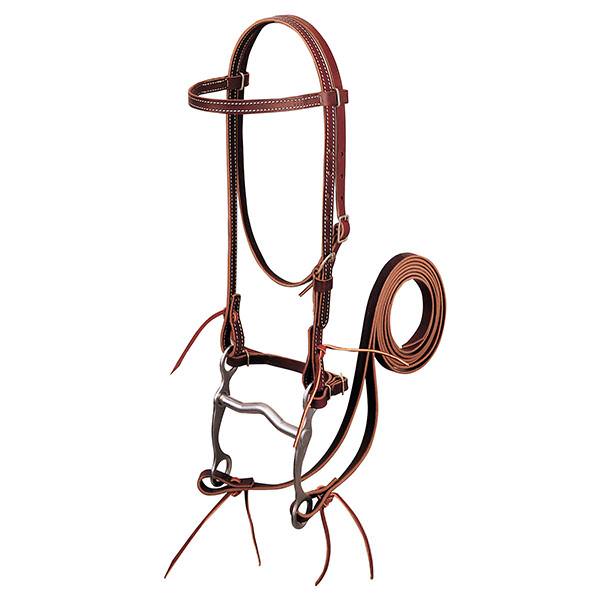 Latigo Leather Browband Bridle with Single Cheek Buckle