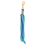 Poly Lead Rope with Solid Brass 225 Snap, Blue/White/Green