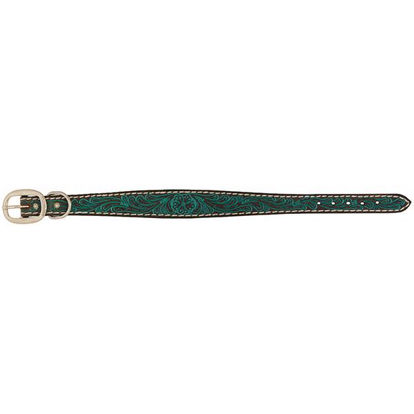 Carved Turquoise Flower Dog Collar