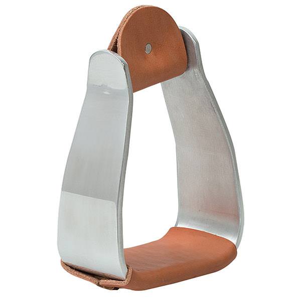 Sloped Aluminum Stirrups with Leather