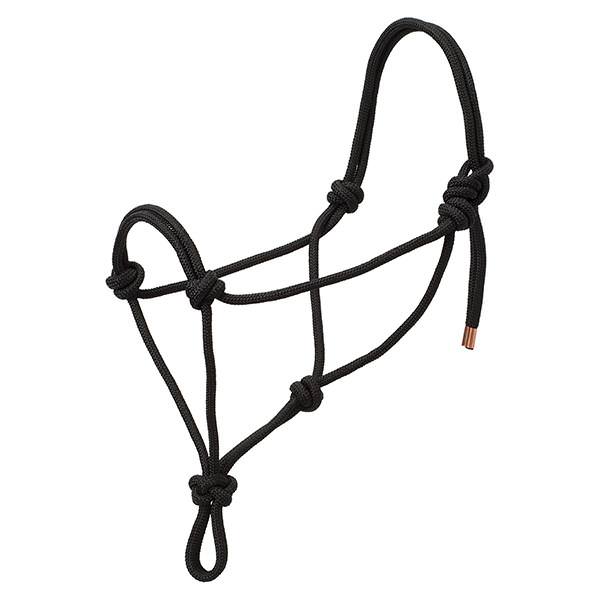 Diamond Braid Rope Halter, Black