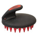 Palm Held Coarse Curry with Large Rubber Bristles, RD/BK