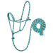Braided Rope Halter with 10 Lead, Turquoise/Gray