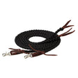 Braided Split Reins, 1/2"x8, Black