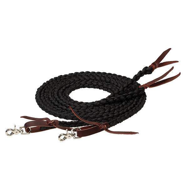 Split Reins Soft Leather, Dark Chocolate Brown & Natural Knot Split Reins, 8 Plaits Split Reins With Snaps and Tassels. sale