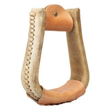 Nat. Rawhide Covered Stirrup, Deep Roper, 3" Neck, 2" Tread, Natural