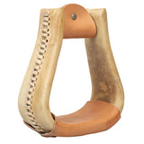 Nat. Rawhide Covered Stirrup, Overshoe Visal,31/4"Nck,3"Trd, Natural