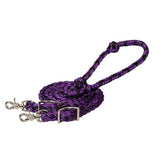 Braided Barrel Rein, 3/4" x 8 Purple/Black