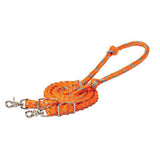 Braided Barrel Rein, 3/4" x 8 Orange/Gray