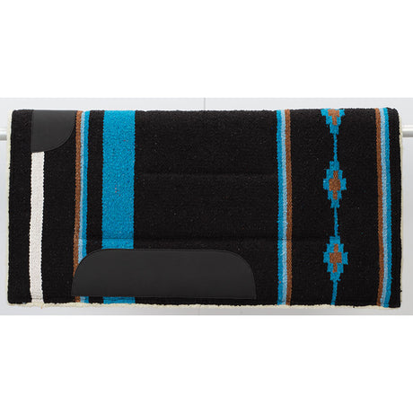 Acrylic Saddle Pad, Straight, 32" x 32", Black/Blue