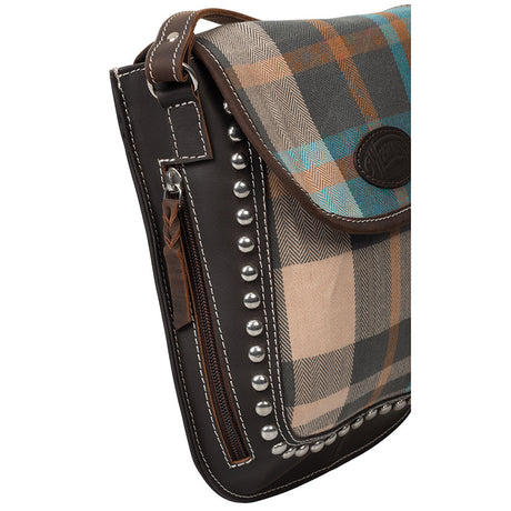 Weaver Handbag, Dark Brown/Plaid