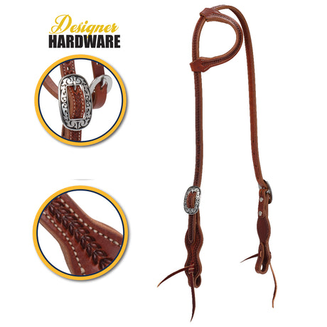 Synergy® Harvest Wheat Headstall with Floral Designer Hardware